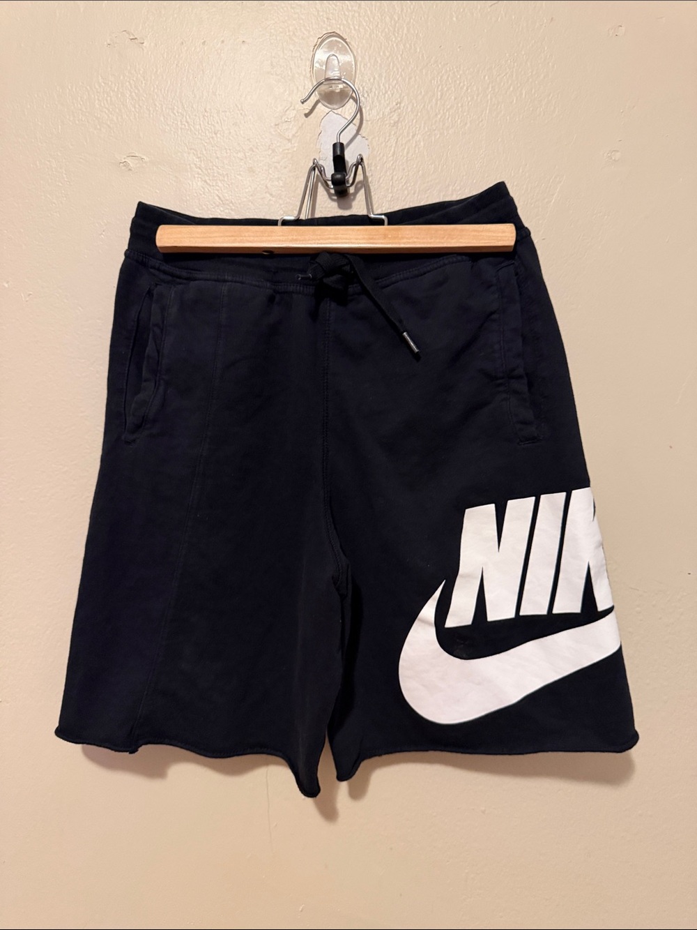 Nike Black Shorts with Large White Logo